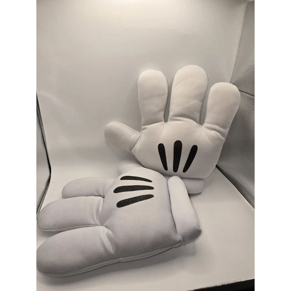Disney Parks Mickey Mouse White Gloves Hands Soft Plush Pre-owned